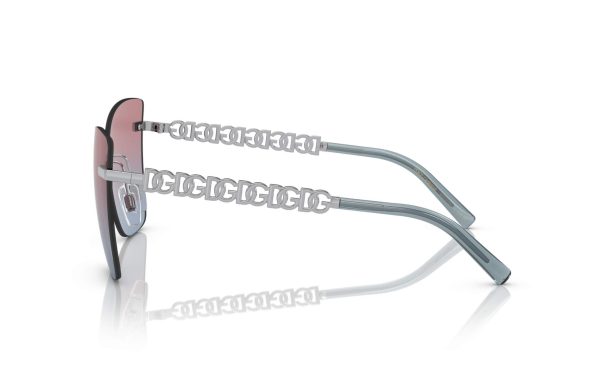 Dolce & Gabbana Sunglasses DG 2289 05/0Q Lens Size 59 Frame Shape Butterfly Lens Color Pink Blue Frame Color Silver for Women