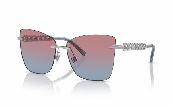 Dolce & Gabbana Sunglasses DG 2289 05/0Q Lens Size 59 Frame Shape Butterfly Lens Color Pink Blue Frame Color Silver for Women