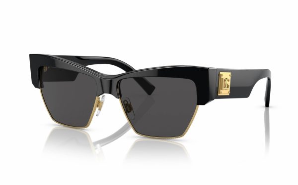 Dolce & Gabbana Sunglasses DG 4415 501/87 Lens Size 56 Frame Shape Butterfly Lens Color Gray Frame Color Black Gold For Women
