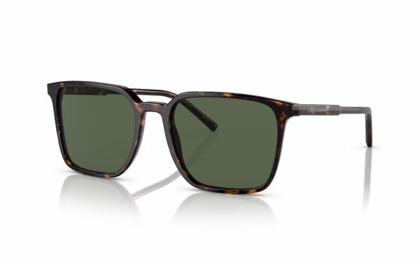 Dolce & Gabbana Sunglasses DG 4424 502/9A Lens Size 56 Frame Shape Square Lens Color Green Polarized Frame Color Havana For Men