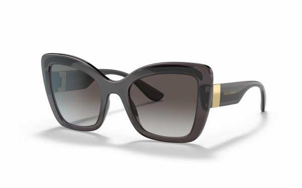 Dolce & Gabbana Sunglasses DG 6170 3257/8G Lens Size 53 Frame Shape Butterfly Lens Color Gray Frame Color Black Gray for Women