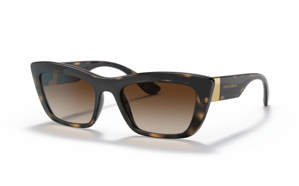 Dolce & Gabbana Sunglasses DG 6171 3306/13 Lens Size 54 Frame Shape Cat Eye Lens Color Brown Frame Color Black Havana for Women
