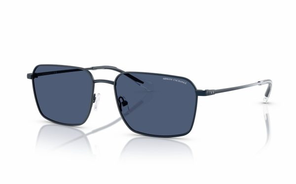 Armani Exchange Sunglasses AX 2053S 6099/80 Lens Size 57 Frame Shape Rectangle Lens Color Blue Frame Color Blue for Men
