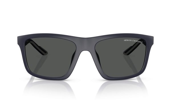 Armani Exchange Sunglasses AX 4149SU 6105/87 Lens Size 56 Frame Shape Square Lens Color Grey Frame Color Blue Men