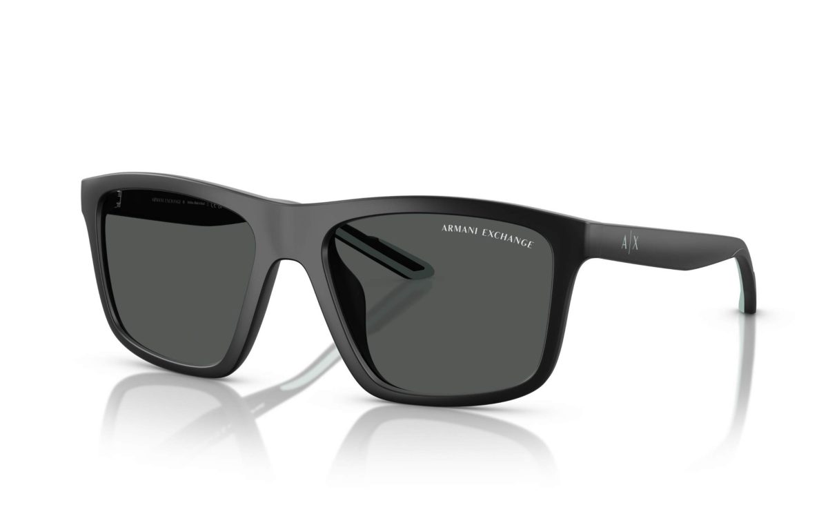 Armani Exchange Sunglasses AX 4149SU 8058/87 Lens Size 56 Frame Shape Square Lens Color Grey Frame Color Black for Men