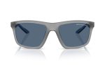 Armani Exchange Sunglasses AX 4149SU 8363/80 Lens Size 56 Frame Shape Square Lens Color Blue Frame Color Grey for Men