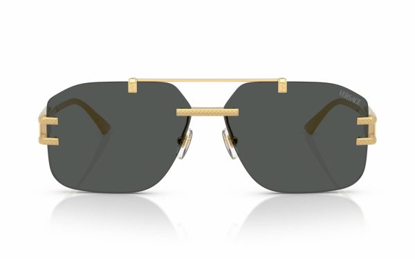 Versace Sunglasses VE 2275 1002/87 Lens Size 60 Frame Shape Square Lens Color Gray Frame Color Gold For Men