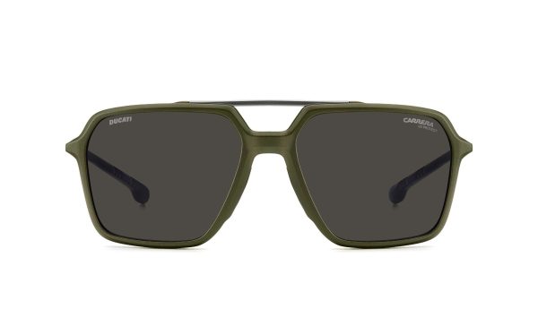 Carrera Ducati Sunglasses CARDUC 042/S TBO2K Lens Size 55 Frame Shape Square Lens Color Gray Frame Color Green For Men