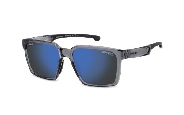 Carrera Ducati Sunglasses CARDUC 045/S R6SXT Lens Size 56 Frame Shape Square Lens Color Blue Frame Color Grey Black Men