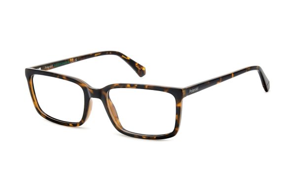 Polaroid Eyeglasses PLD D546 086 Lens Size 57 Frame Shape Rectangle Frame Color Havana For Men