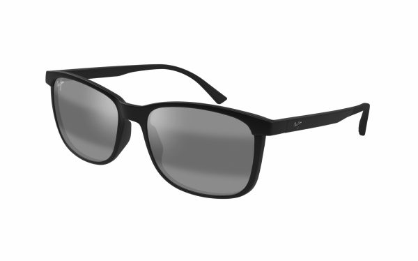 Maui Jim Sunglasses MJ0672S 001 Size 57 Frame Shape Square Lens Colour Grey Polarized Frame Color Black for for Men