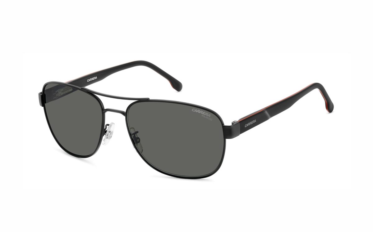 نظارة شمسية كاريرا CARRERA C FLEX 02/G/S 003M9 حجم العدسة 60 شكل الاطار مربع لون العدسة رمادي بولارايزد لون الإطار اسود رجالي