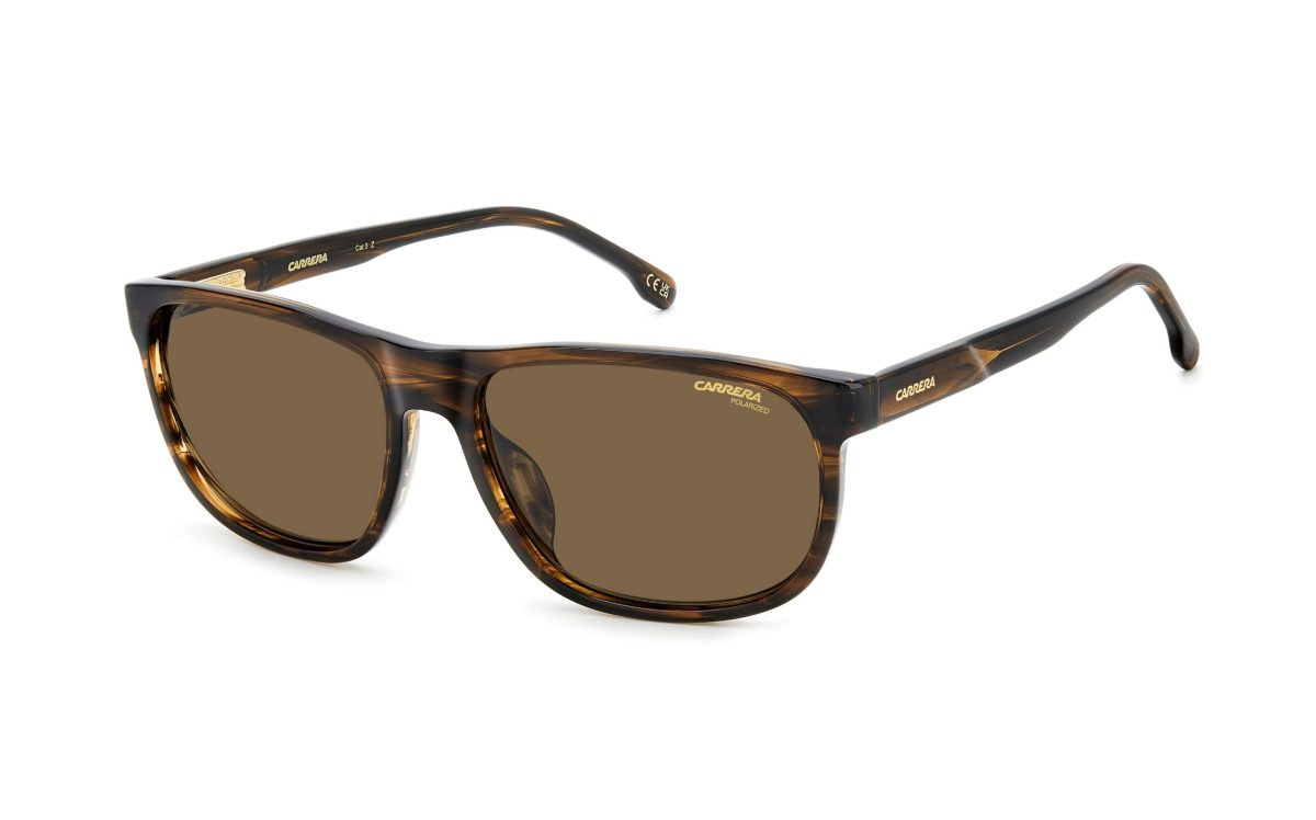 نظارة شمسية كاريرا CARRERA C FLEX 08/G/S EX4SP حجم العدسة 58 شكل الاطار مربع لون العدسة برونزي بولارايزد لون الإطار هافانا رجالي